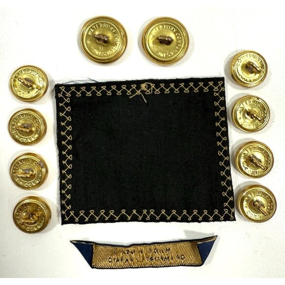 Brooks Brothers Golden Fleece Metal Blazer Buttons Set Of 10 Waterbury USA - Picture 2 of 10